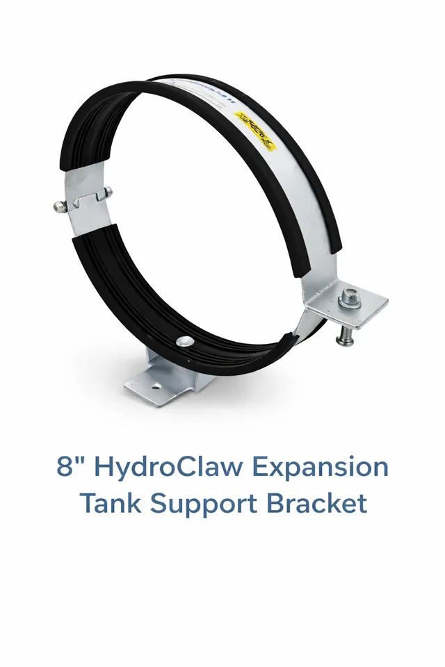 HydroClaw 8-inch expansion tank bracket - silver finish